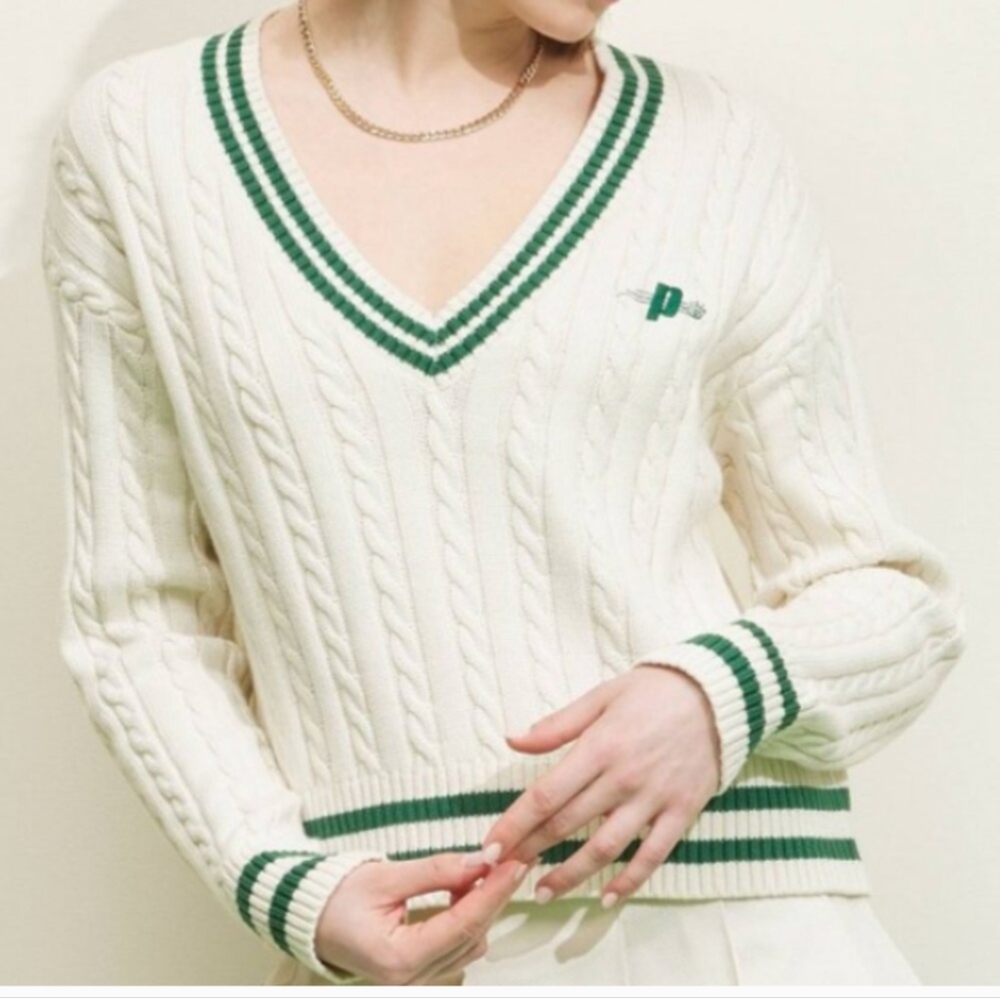 Prince Pickleball Cable Knit Pullover Sweater Medium